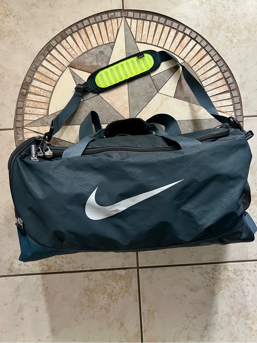 Nike Duffel Bag with Neon Lime Detail